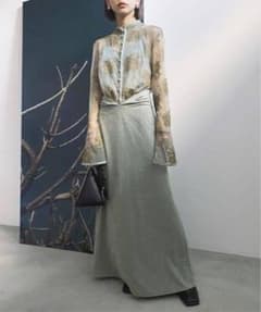 AMERI VINTAGE フラワーレースドレス セージのサムネイル