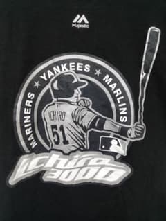 イチロー　3000本安打記念 Tシャツ　MLB公認　Majestic ブラックのサムネイル