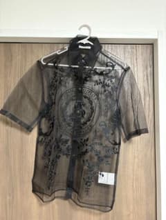 Acne Studios シースルー 刺繍 半袖シャツ ブラック 32 - メルカリ