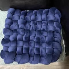 編み込みクッション ネイビー 厚手 座布団のサムネイル