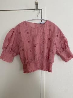 ZARA クロップドトップス　ピンク　最終値下げのサムネイル