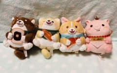 忠犬もちしば もぐもぐパンぬいぐるみマスコット　4匹