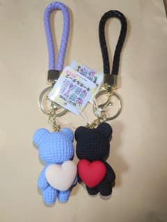 CUTE BEAR キーホルダー2 ブラックとブルー 2個セットのサムネイル