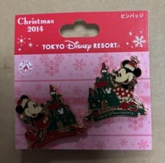 東京ディズニーランド 2014クリスマス ミッキー＆ミニー ピンバッジ