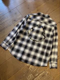 MONCLER CAMICIA モンクレール ロゴ チエック ネル シャツ XL