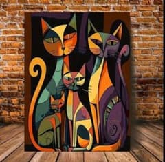ピカソ絵画モダンアート猫の絵抽象画30cmx40cmキャンバスアート