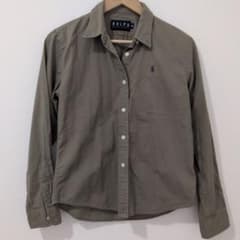 RALPH LAUREN 長袖シャツ カーキ M ポニー刺繍
