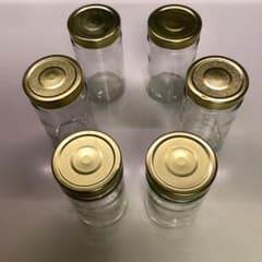 【金蓋 ガラス製空き瓶】6個セット