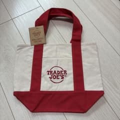 Trader Joe's ミニキャンバストートバッグ レッド（新品タグ付き）のサムネイル