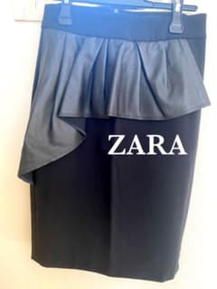 【ZARA】着痩せ効果‼️レザーフリルタイトスカートのサムネイル