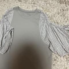 バルーン袖オープンショルダー　ミントTシャツのサムネイル