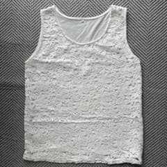 レディース レース タンクトップ ホワイト LLサイズのサムネイル
