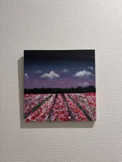 アクリル画 パネル キャンバス 花畑 夜空 風景画 抽象画 絵画のサムネイル
