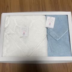 이마바리 목욕 타월 페이스 타올 2장 세트 화이트와 블루