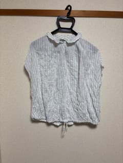 ALTE POVERA アルテポーヴェラ ストライプ柄 半袖ブラウス 裾ドロストのサムネイル
