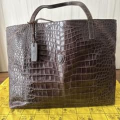 フェリージ トートバッグ クロコ型押し 肩掛け ダークブラウン - メルカリ