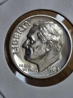 プルーフ) アメリカ合衆国 ルーズベルト大統領 ダイム銀貨 1964 - メルカリ