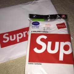 supreme×Hanes box logoTシャツ  白のサムネイル
