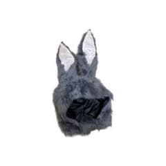 うさぎ　被り物　グレーのサムネイル