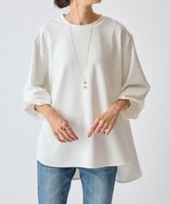 ✨定価1.8万円✨ビアズリー Tブラウス 長袖 ホワイト ストレッチ