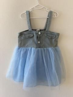 SHEIN デニム チュール ジャンバースカート 2-3Y