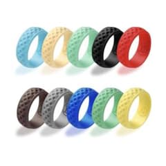 Unisex Silicone Golf Ball Rings, Pack of 10, No Jewels