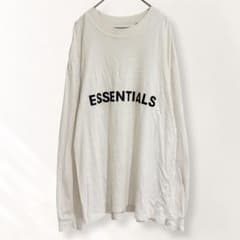 Essentials Long-Sleeve Cut and Sew T-Shirt, 100% Cotton, English Logo, Size S (f323)