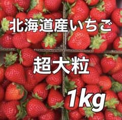 北海道栗山町産 ファームうかわ 超大粒苺 正品 箱込み1kg 生いちご イチゴのサムネイル