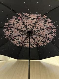 桜柄 折りたたみ傘 日傘 ブラックのサムネイル