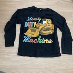 キッズ 長袖Tシャツ 重機柄 ブラック 110cmのサムネイル