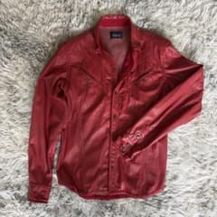NICOLE CLUB FOR MEN レザー調シャツ レッドのサムネイル
