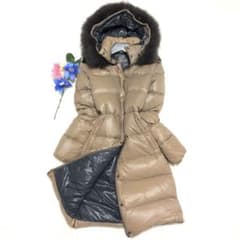デュベティカ　ダウンコート　デネブ　3WAY　リブ　ラクーンファー　キャメル デュベティカ ダウンコート デネブ 3WAY リブ ラクーンファー キャメル
