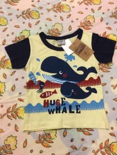 新品タグ付き☆spunky kids☆90☆くじらTシャツのサムネイル