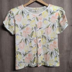 【綿100%】 Filare 花柄 半袖 Tシャツ カットソー 肩パッド付きのサムネイル