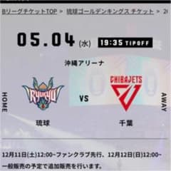 5/4(水) 琉球ゴールデンキングスvs千葉ジェッツのサムネイル