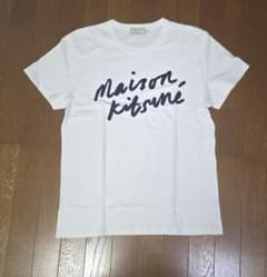 【美品】メゾンキツネ Tシャツ ホワイト Sサイズ 手書き風ロゴのサムネイル