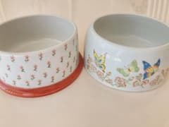 ハロウィンsale10/31迄☆猫　陶器餌入れ　ペット用食器のサムネイル