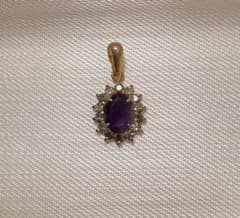 遺品整理品　ペンダントトップ　アメジスト？パープルサファイア？ダイヤ？昭和レトロ