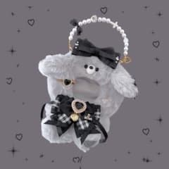 モノトーンカラー♡わんこ♡ちびぐるみ♡おすわりぬい服(グレー)のサムネイル
