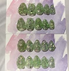 3点選んで1200円☆メロンソーダカラー★ハンドメイドネイル★黄緑★ショートのサムネイル