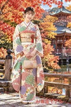 正絹 振袖 単品　菊 花文様 紋意匠 成人式 前撮り 着物-着物袷213【振袖】【正絹】古典柄 菊花文様 絞り風 白地 成人式