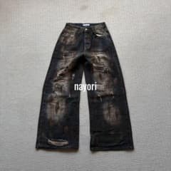 即発】grunge damage buggy denim y2k - メルカリ