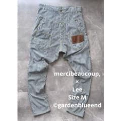 mercibeaucoup, × Lee ヒッコリー ストライプサルエルパンツ mercibeaucoup, × Lee ヒッコリー ストライプ サルエルパンツ - メルカリ