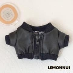 10cm 着せ替え ぬい服 レザージャケット ラブブ ぬいぐるみ服-E096