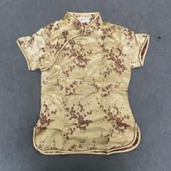 LAOGUDAI チャイナドレス トップス 花柄 ゴールド Mのサムネイル