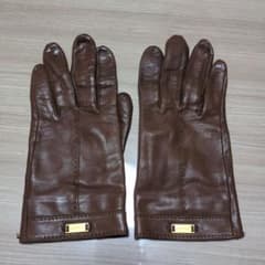 BURBERRY バーバリー ブラウン レザー（羊革） 手袋 チェック - メルカリ