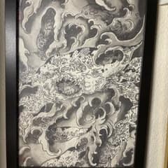 水墨画風 アートパネル 3枚セット 龍 妖怪のサムネイル