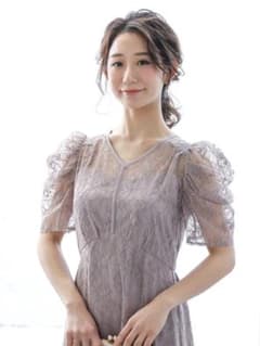 &Robu.パワーショルダーレースロングドレスのサムネイル