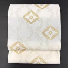 袋帯　西陣織　夏帯　六通　立涌　花菱　白　お仕立て込み m79048613292_1.jpg?1784867550