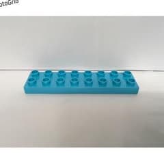 レゴ デュプロ 薄い プレートブロック 2×8 ロング ブロック 水色 １個